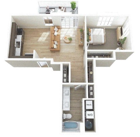 A floor plan of a two-story home with a living room, dining room, kitchen, and bathrooms.